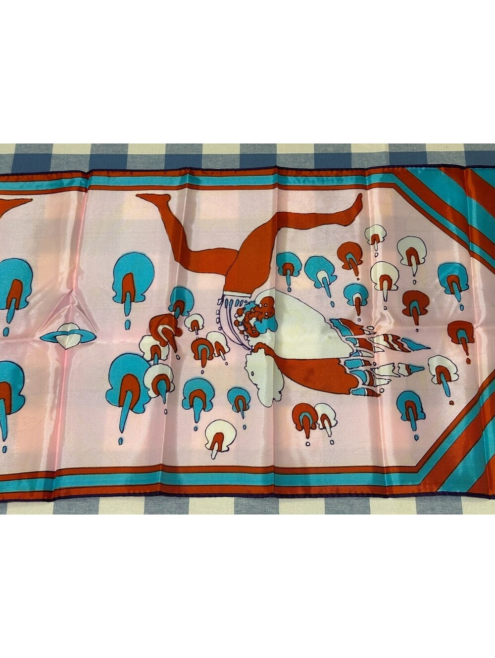 PETER MAX Vintage Graphic Psychedelic 70s Silk Scarf LONG 14.5"x 64" appx Oblong - Picture 12 of 16